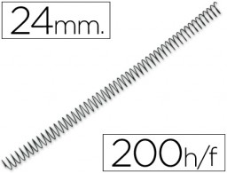 CJ100 espirales Q-Connect metálicos negros 24mm. paso 4:1